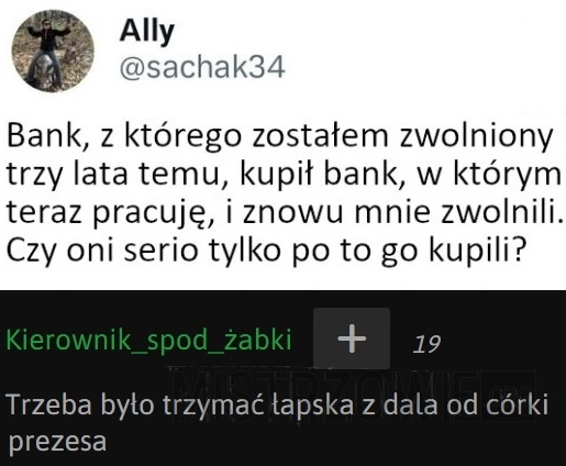 
    Zwolnienie z banku