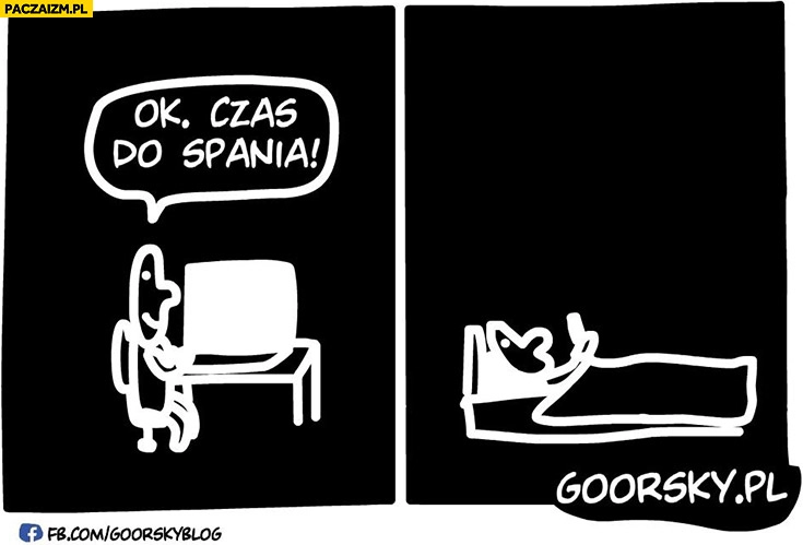 Ok czas spania, leży ze smartfonem Goorsky