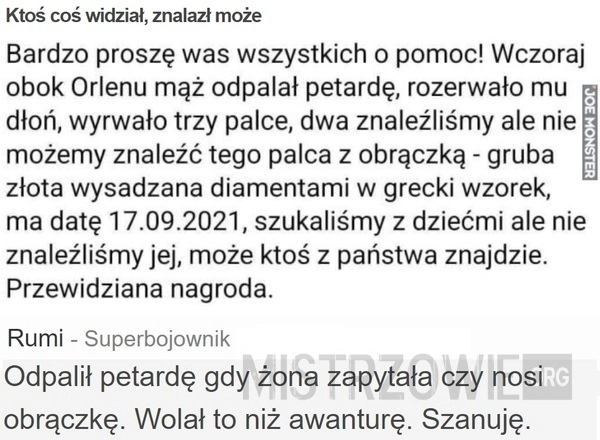 
    Ktoś coś widział, znalazł może