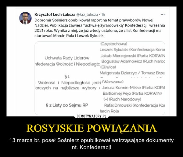 
    ROSYJSKIE POWIĄZANIA