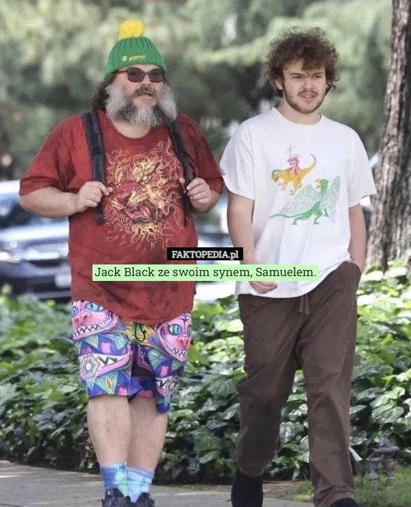 
    Jack Black ze swoim synem, Samuelem.