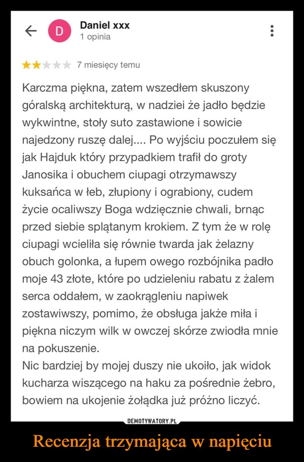 
    Recenzja trzymająca w napięciu