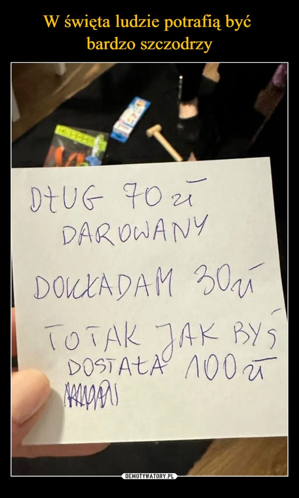 
    W święta ludzie potrafią być bardzo szczodrzy