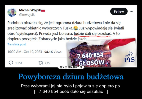 
    Powyborcza dziura budżetowa