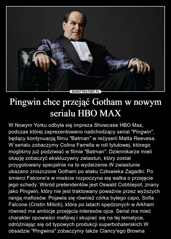 
    Pingwin chce przejąć Gotham w nowym serialu HBO MAX