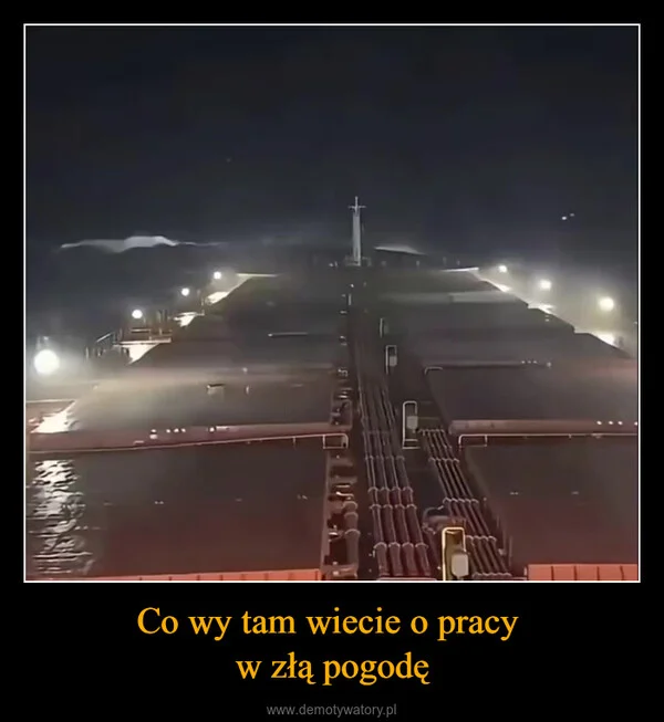 
    Co wy tam wiecie o pracy w złą pogodę