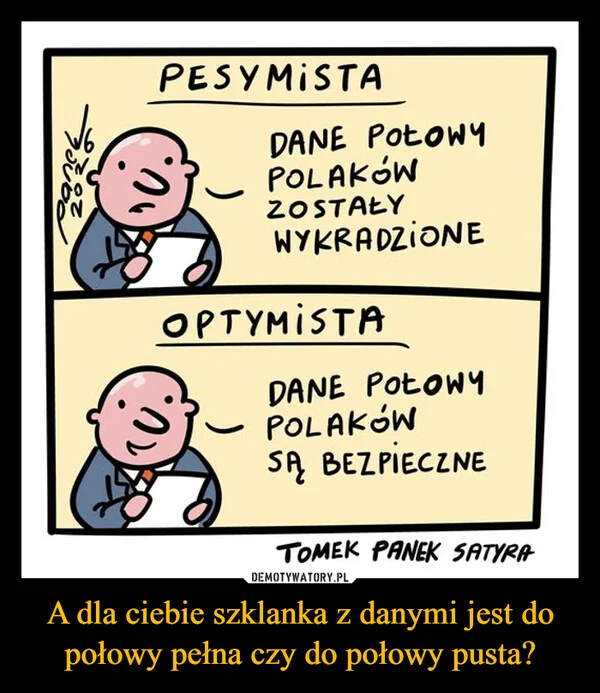
    A dla ciebie szklanka z danymi jest do połowy pełna czy do połowy pusta?