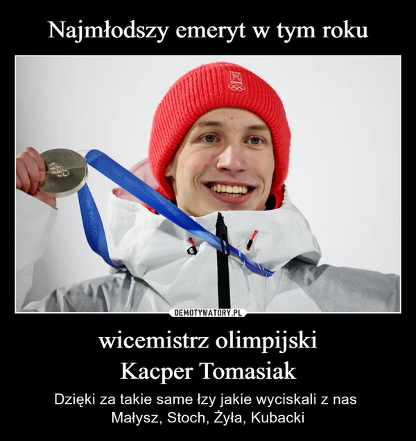
    Najmłodszy emeryt w tym roku wicemistrz olimpijski Kacper Tomasiak