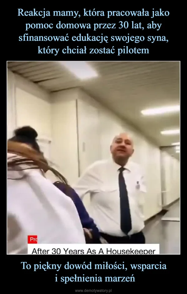 
    Reakcja mamy, która pracowała jako pomoc domowa przez 30 lat, aby sfinansować edukację swojego syna, który chciał zostać pilotem To piękny dowód miłości, wsparcia i spełnienia marzeń