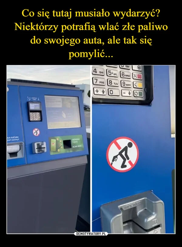 
    Co się tutaj musiało wydarzyć? Niektórzy potrafią wlać złe paliwo do swojego auta, ale tak się pomylić...