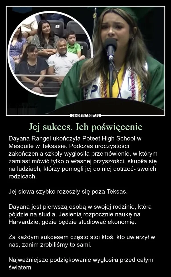 
    Jej sukces. Ich poświęcenie
