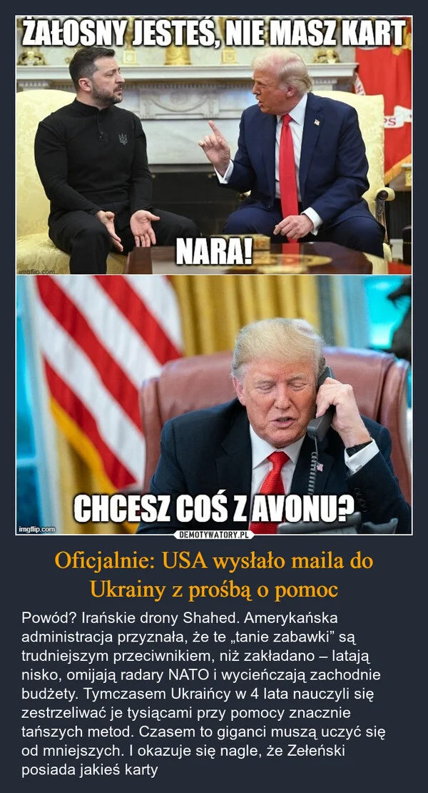 
    Oficjalnie: USA wysłało maila do Ukrainy z prośbą o pomoc