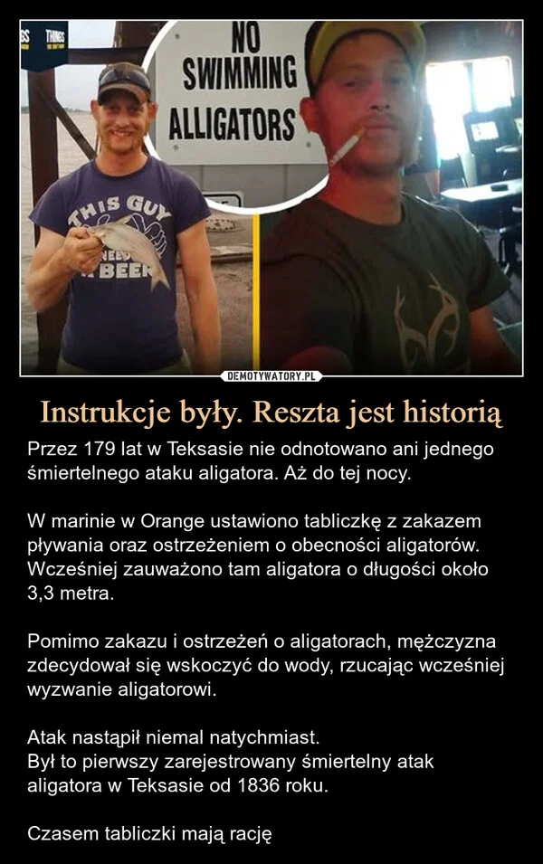 
    Instrukcje były. Reszta jest historią
