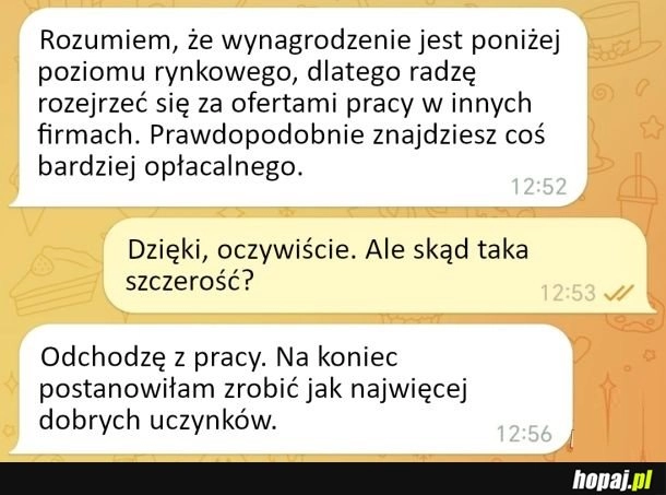 
    Szczerość na koniec