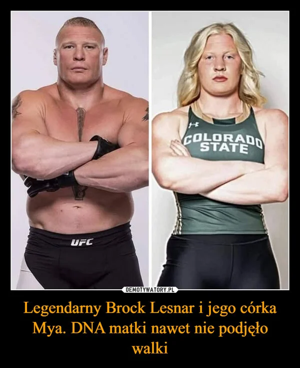 
    Legendarny Brock Lesnar i jego córka Mya. DNA matki nawet nie podjęło walki