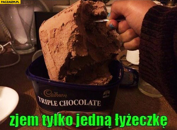 
    Zjem tylko jedna łyżeczkę lodów