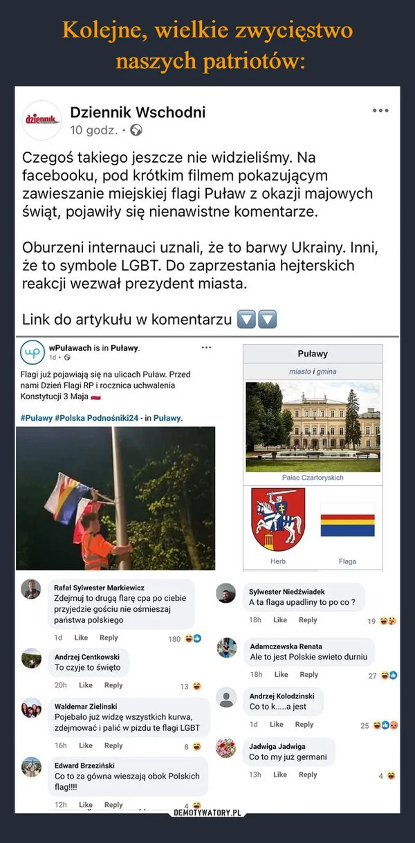 
    Kolejne, wielkie zwycięstwo naszych patriotów: