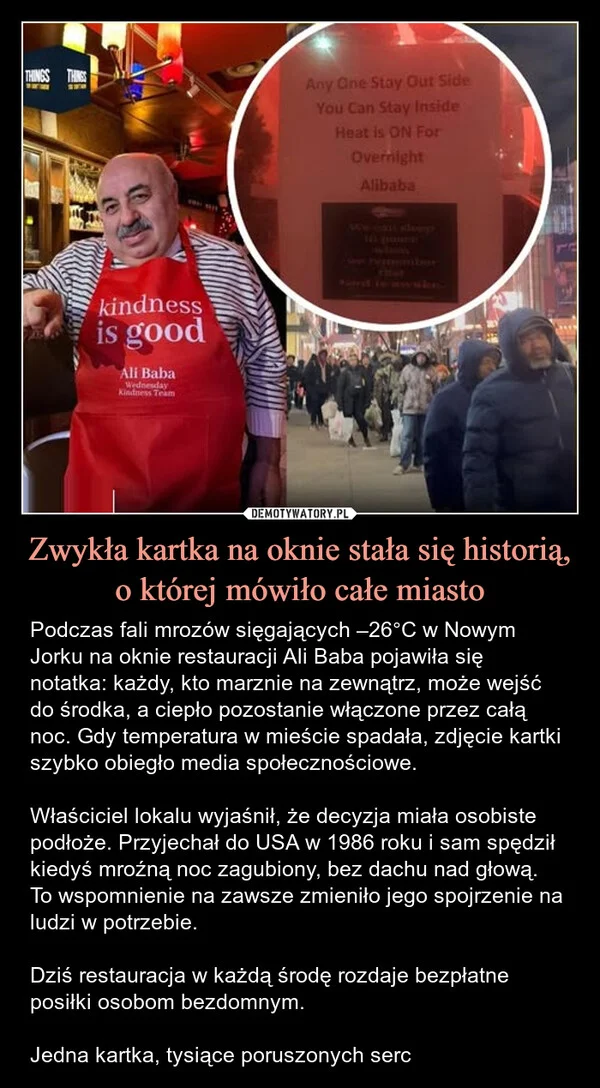 
    Zwykła kartka na oknie stała się historią, o której mówiło całe miasto