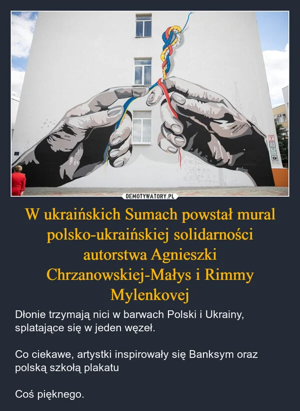 W ukraińskich Sumach powstał mural polsko-ukraińskiej solidarności autorstwa Agnieszki Chrzanowskiej-Małys i Rimmy Mylenkovej