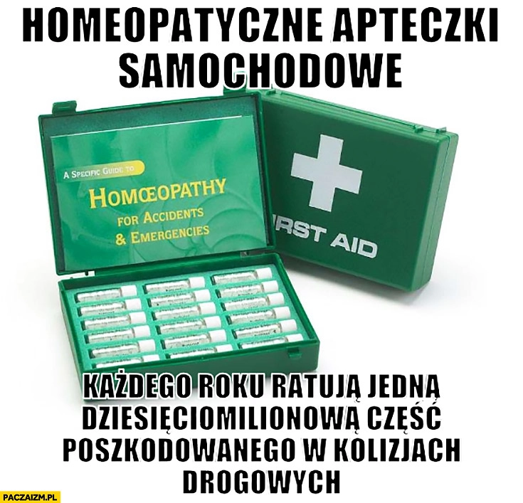 
    Homeopatyczne apteczki samochodowe każdego roku ratują jedną dziesięciomilionową część poszkodowanego w kolizjach drogowych