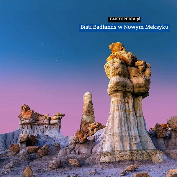 
    Bisti Badlands w Nowym Meksyku