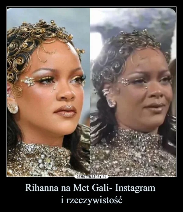 Rihanna na Met Gali- Instagram i rzeczywistość
