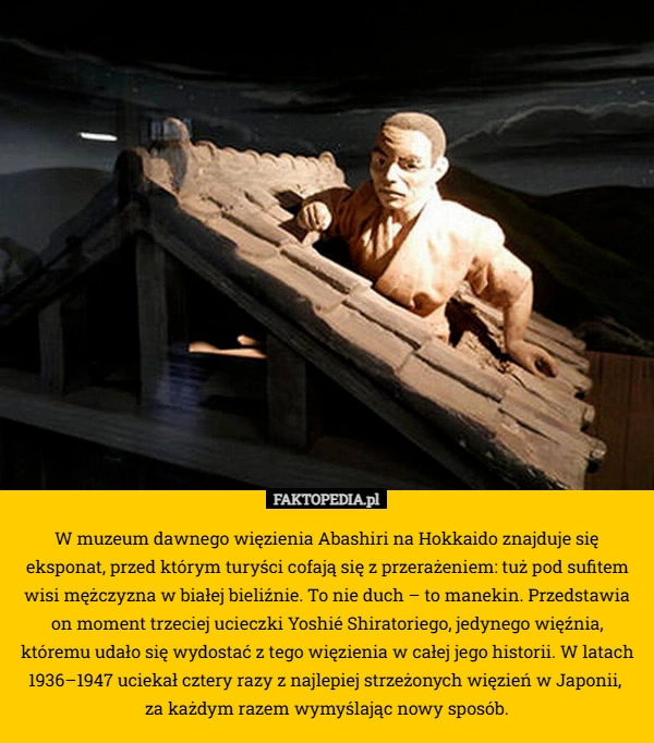 
    W muzeum dawnego więzienia Abashiri na Hokkaido znajduje się eksponat, przed