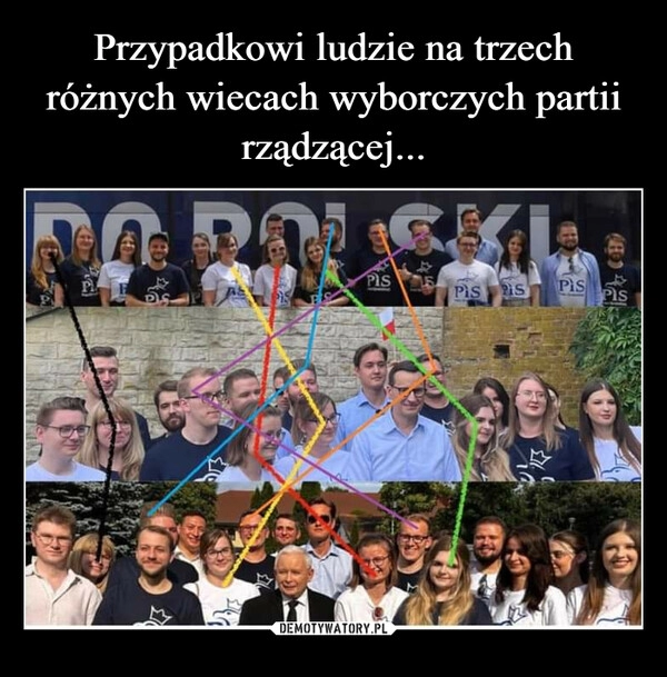 
    Przypadkowi ludzie na trzech różnych wiecach wyborczych partii rządzącej...