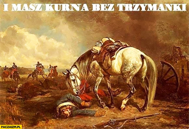 
    I masz kurna bez trzymanki spadł z konia