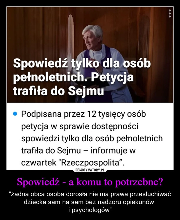 
    Spowiedź - a komu to potrzebne?