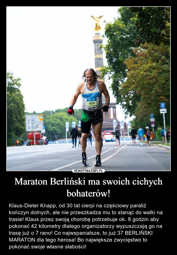 
    Maraton Berliński ma swoich cichych bohaterów!