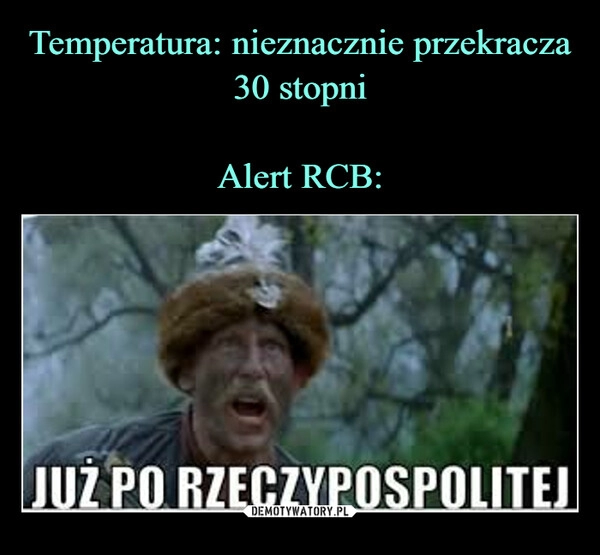 
    Temperatura: nieznacznie przekracza 30 stopni

Alert RCB: