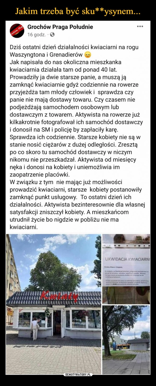 
    Jakim trzeba być sku**ysynem...