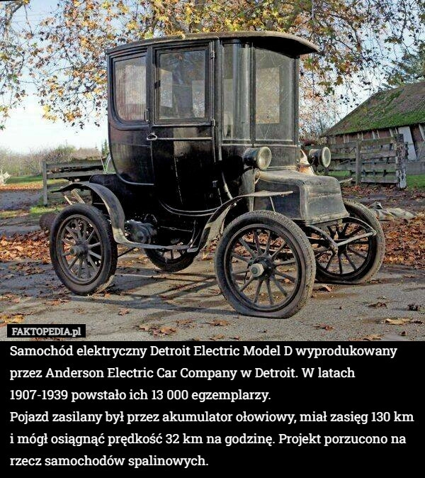 
    Samochód elektryczny Detroit Electric Model D wyprodukowany przez Anderson