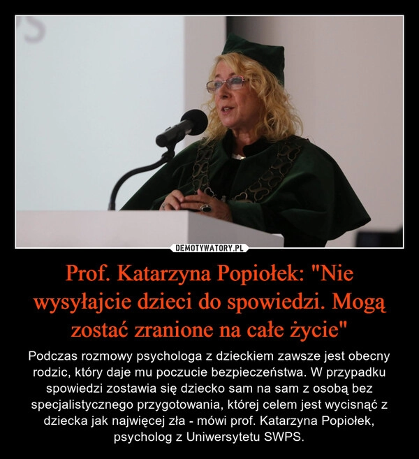 
    Prof. Katarzyna Popiołek: "Nie wysyłajcie dzieci do spowiedzi. Mogą zostać zranione na całe życie"