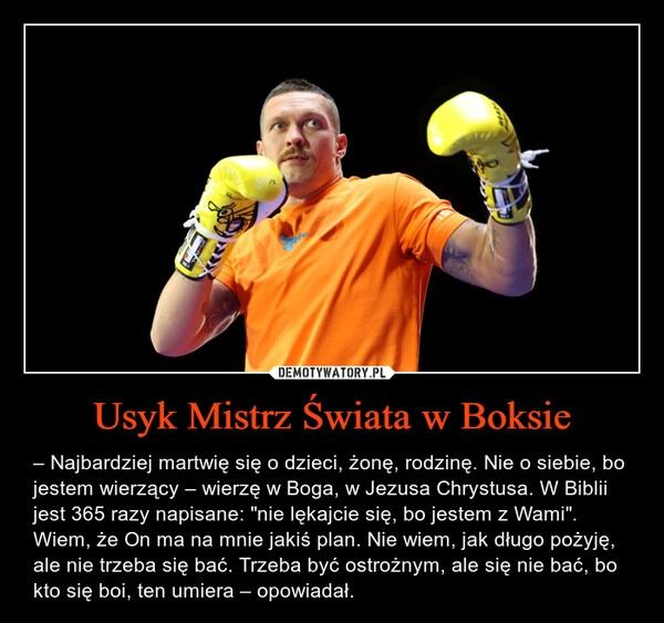 
    Usyk Mistrz Świata w Boksie