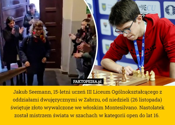 
    Jakub Seemann, 15-letni uczeń III Liceum Ogólnokształcącego z oddziałami