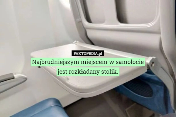 
    Najbrudniejszym miejscem w samolocie
jest rozkładany stolik.