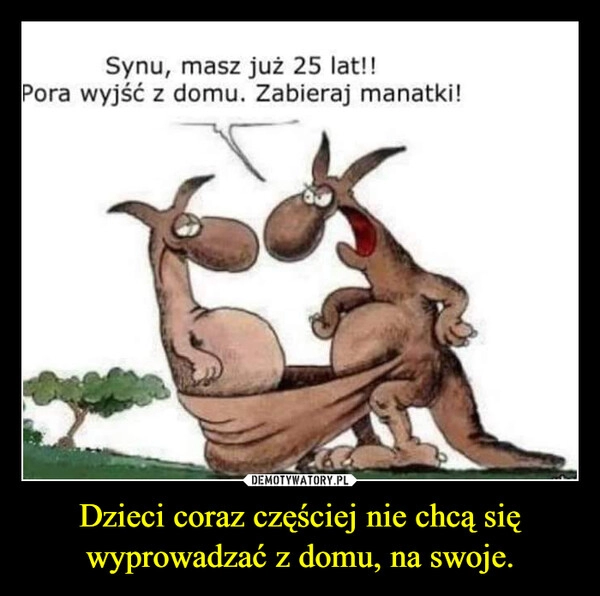 
    Dzieci coraz częściej nie chcą się wyprowadzać z domu, na swoje.