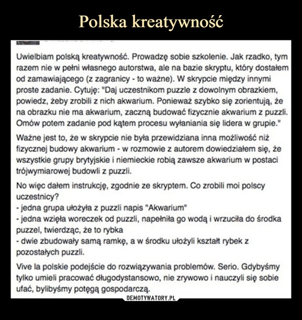 
    Polska kreatywność