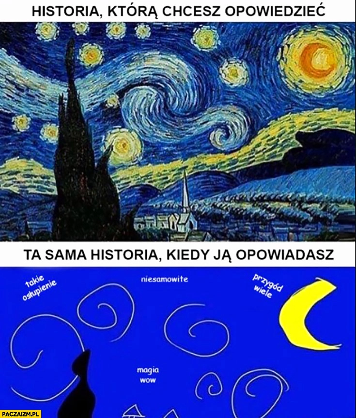 
    Historia którą chcesz opowiedzieć, obraz ta sama historia kiedy ją opowiadasz