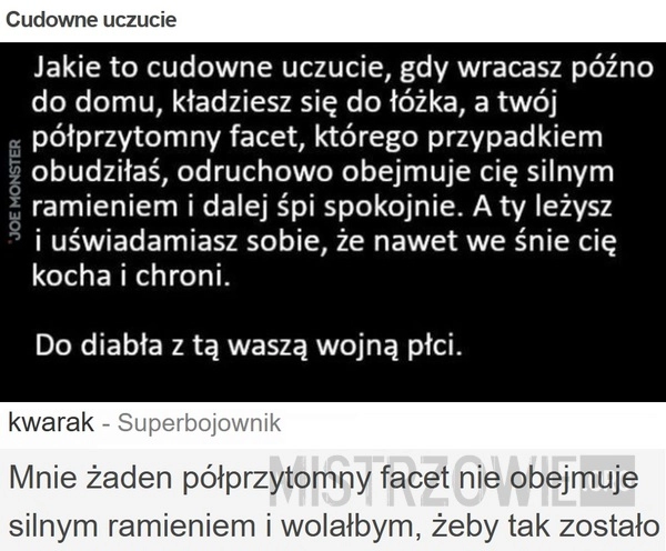 
    Cudowne uczucie