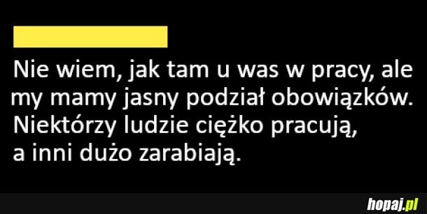 
    Jasny podział obowiązków