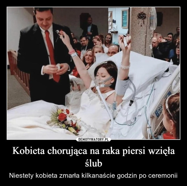 
    Kobieta chorująca na raka piersi wzięła ślub