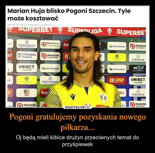 
    Pogoni gratulujemy pozyskania nowego piłkarza...