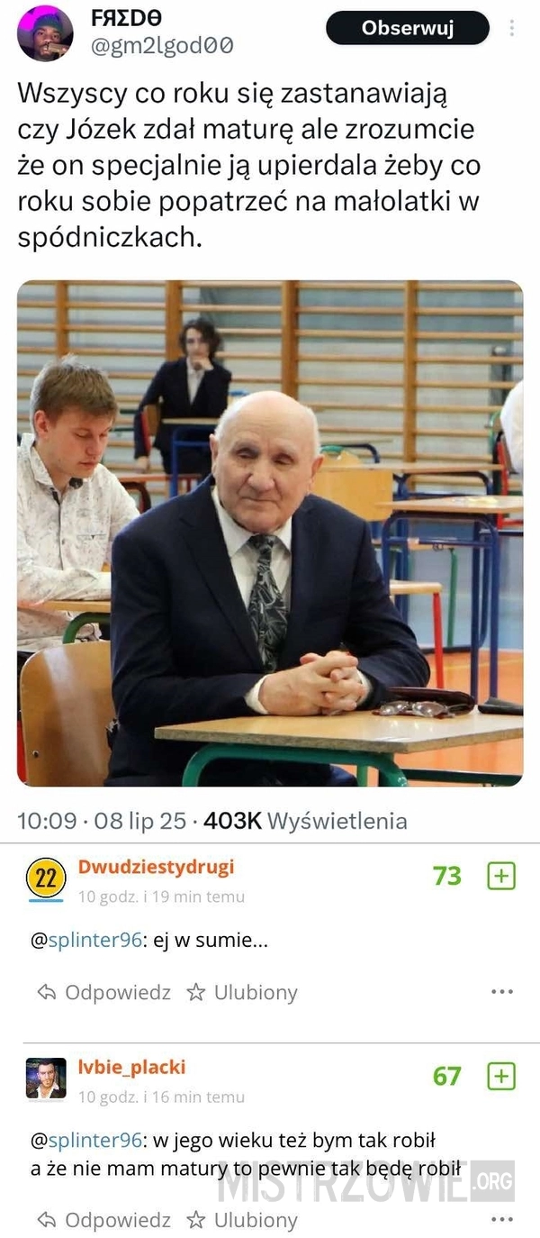 
    Ciężko mu się dziwić