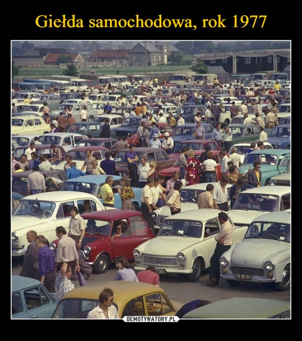 
    Giełda samochodowa, rok 1977