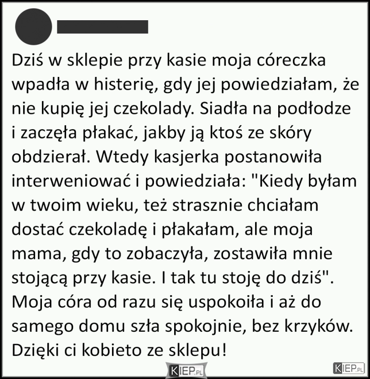 
    Histeria dziecka przy kasie i wspaniała reakcja kasjerki