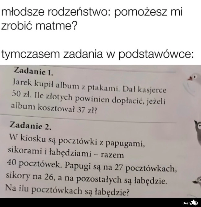 
    Zadania w podstawówce 