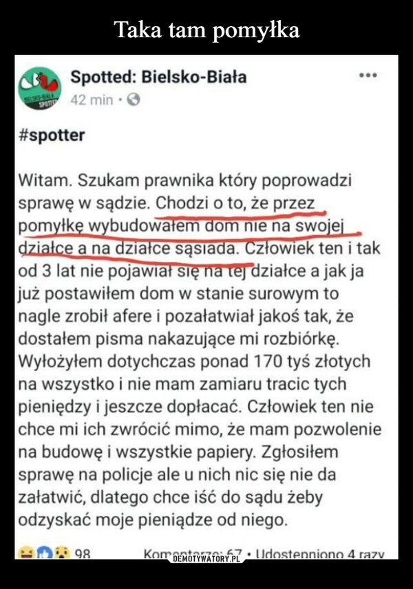 
    Taka tam pomyłka